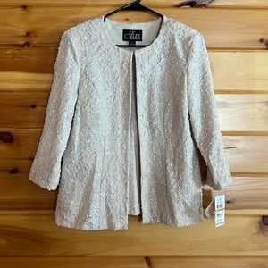 Silver and white light dress coat